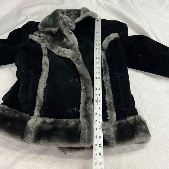 Vtg 90s Steve Madden Leather Bomber Jacket Faux Fur Lined Coat‎ Black Women’s - Picture 4 of 14